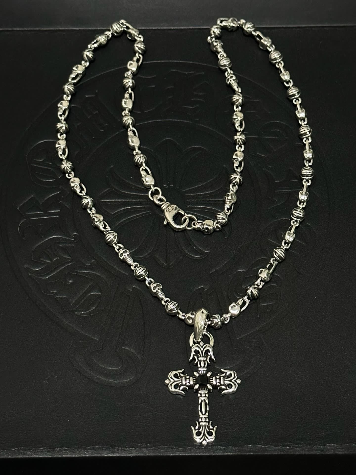 Chrome Hearts Silver Cross Pendant Necklace